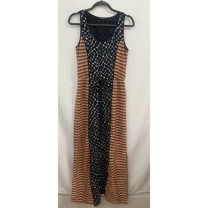 Anthropologie THML Maxi Dress Red Striped Geometric Print Sleeveless Womens Sz M